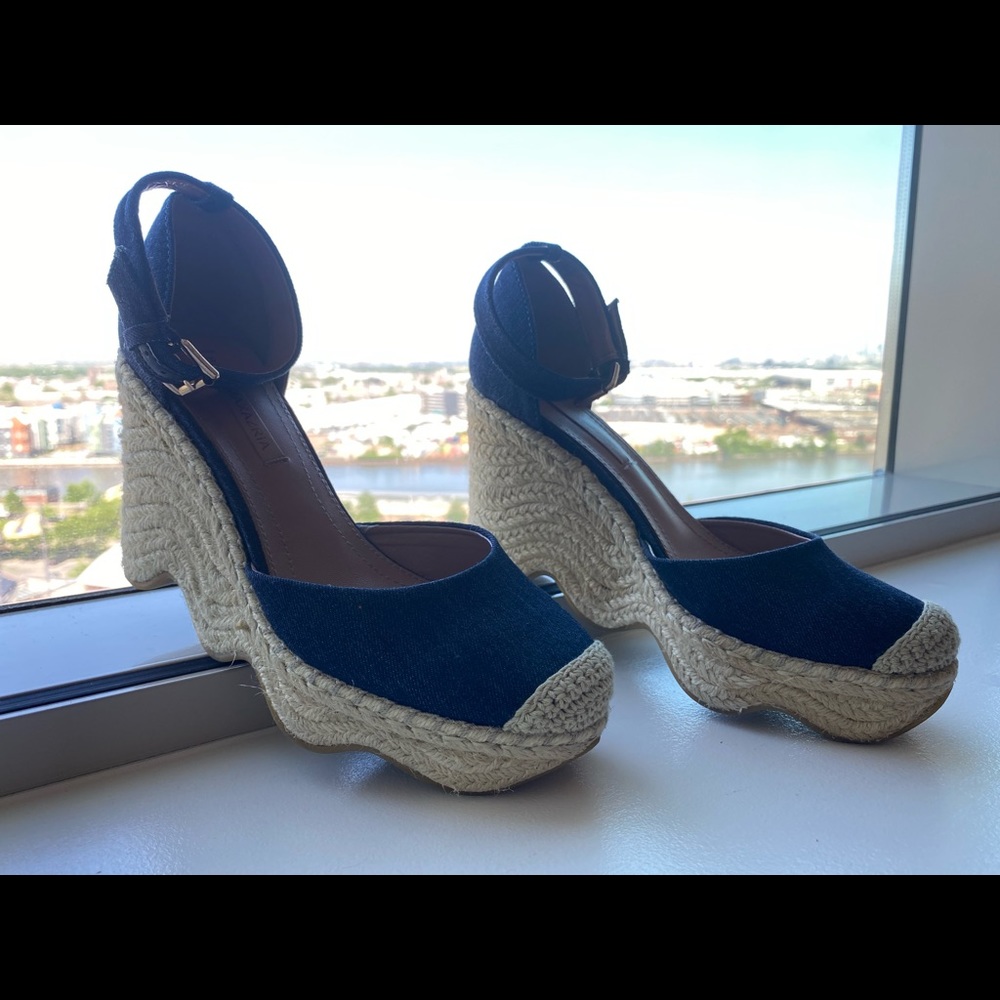 COPY - BCBG Maxazria Platform Jean Espadrille Wedge Ankle Strap Sandals size 8